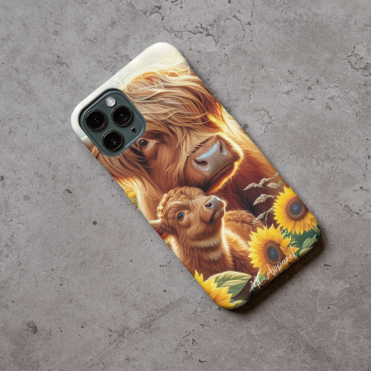 Sunflower Highland Cow