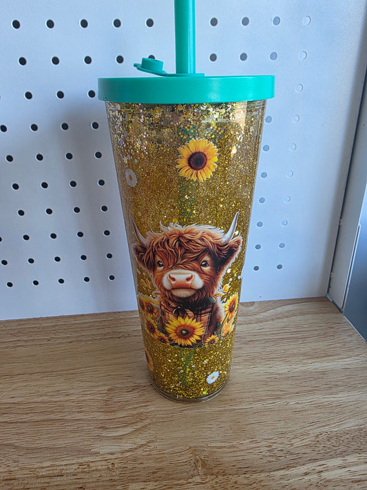 24oz Waterfall Highland Cow Tumbler